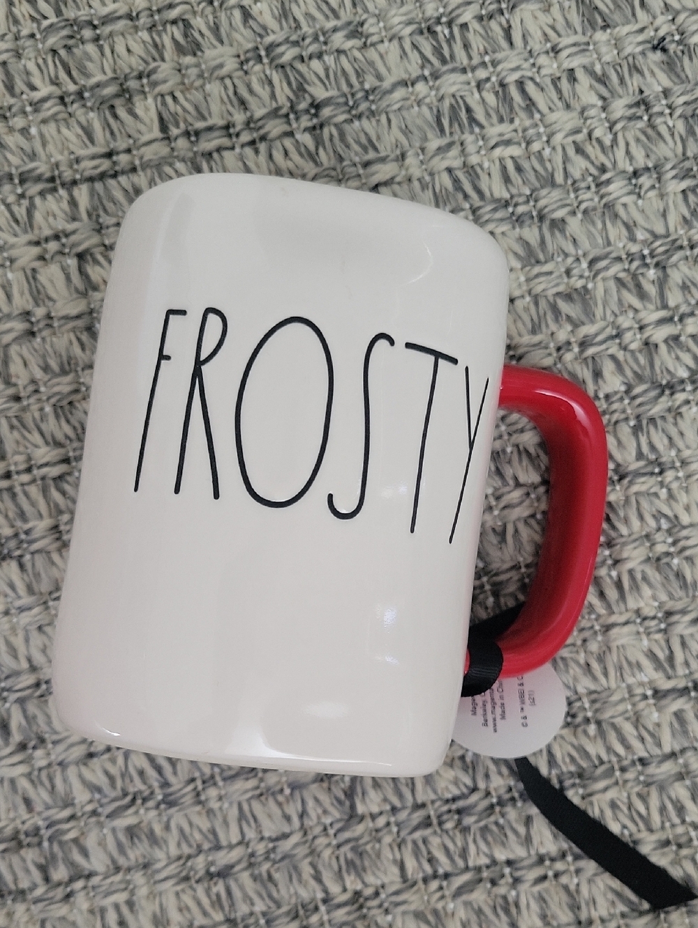 Rae Dunn FROSTY Mug with Red Handle